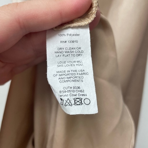 Show Me Your Mumu Verona Cowl Dress in champagne luxe satin large - Picture 9 of 11